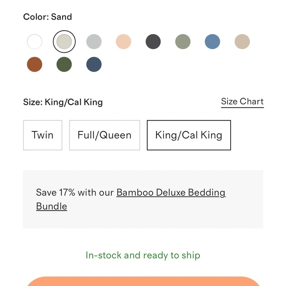 QUINCE Bamboo Duvet Cover King/Cal King Sand